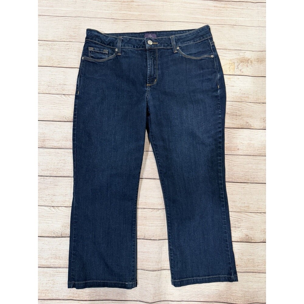 NYDJ Women's Blue Cotton Denim Jeans in size 14 Petite